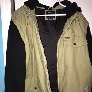 Sweatshirt Khaki Vest Removable Sleeves Jacket